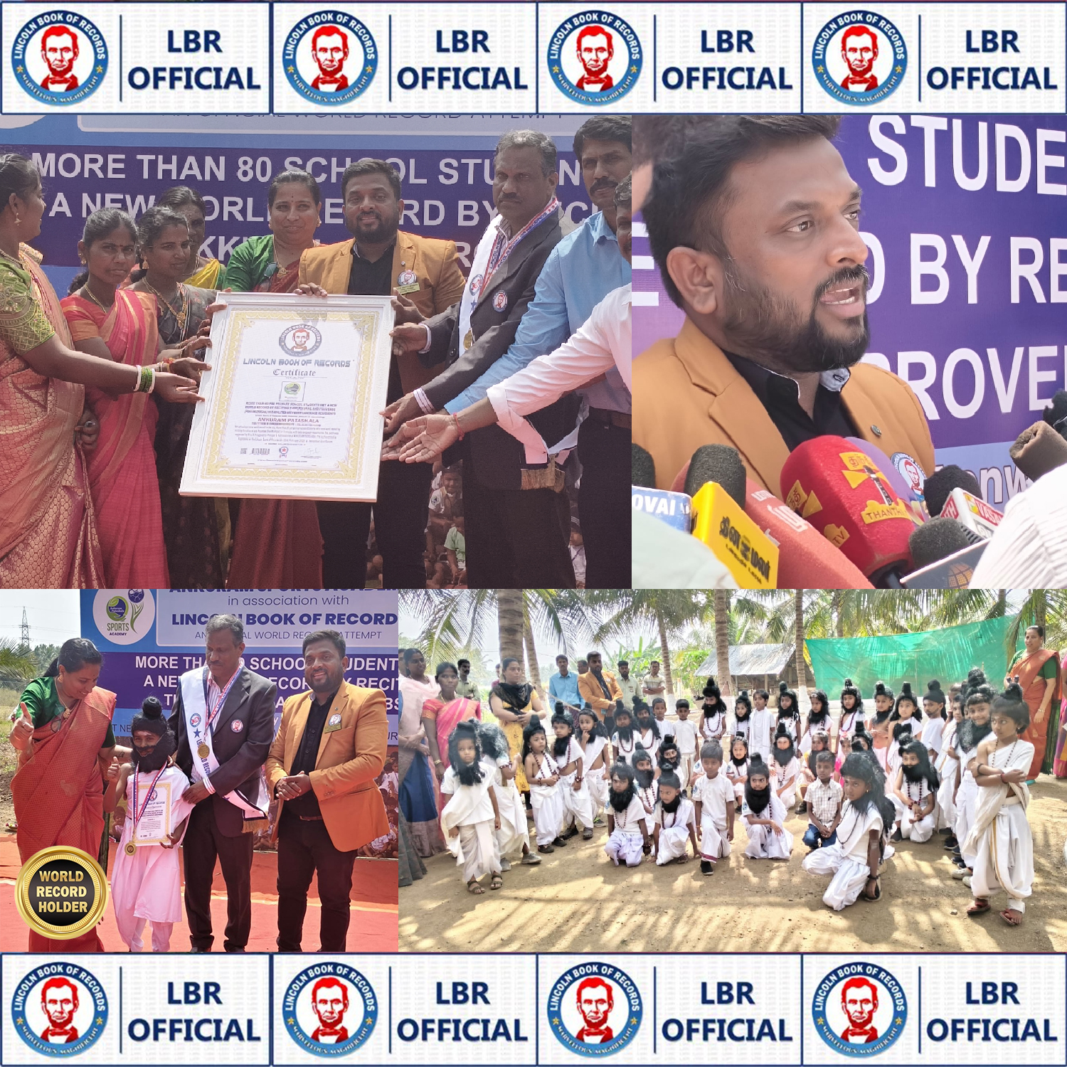MORE THAN 80 PRE PRIMARY SCHOOL STUDENTS SET A NEW WORLD RECORD BY RECITING THIRUKKURAL AND PROVERBS (PON MOZHIGAL) IN 5 MINUTES WITH BODY LANGUAGE MOVEMENTS