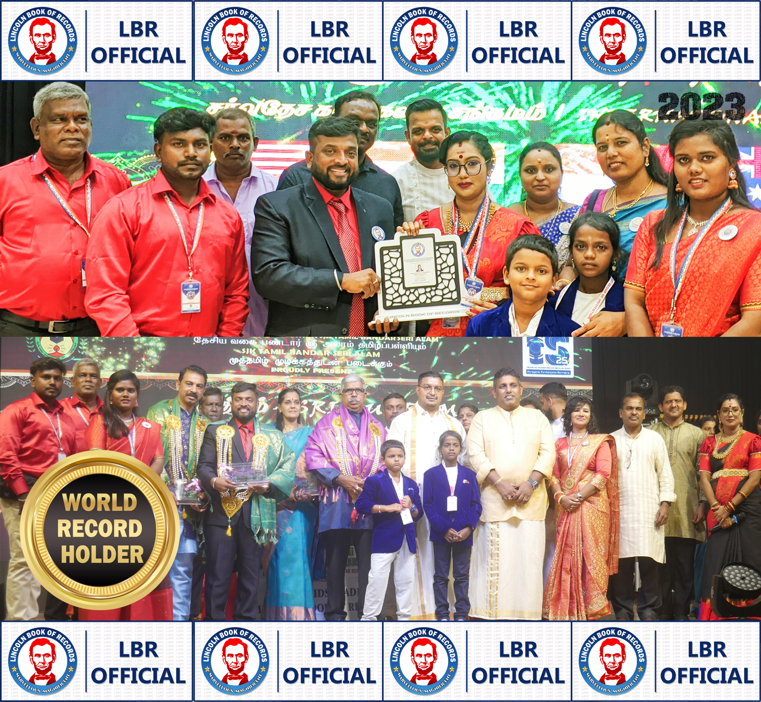 World Record by organising 500+ multi-racial people across 5 different  nations to perform multiple Tamil cultural Dance performances in the  name,"Sri Rudram International Cultural fest " at one place